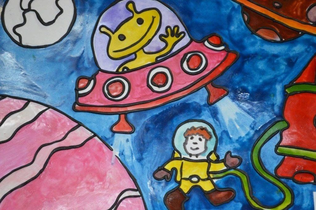 Открытка ко дню космонавтики рисунок
