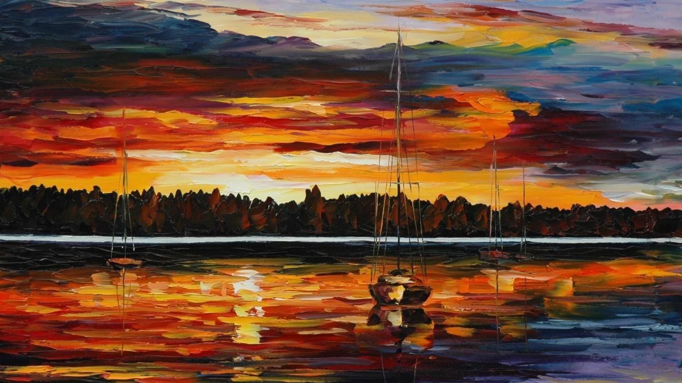 Картины рисованные маслом на холсте