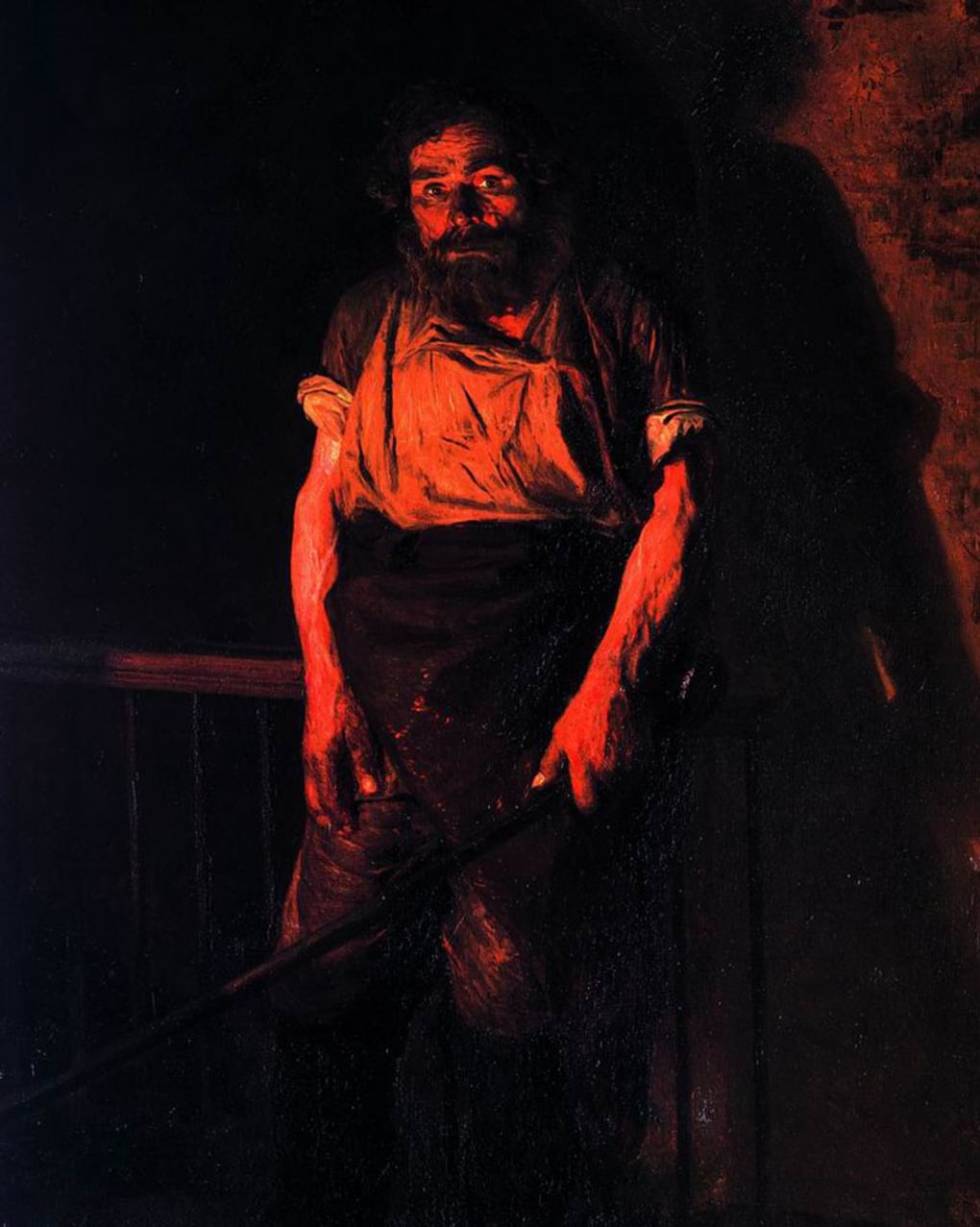Николай Ярошенко. Кочегар (фрагмент). 1878. Государственная Третьяковская галерея, Москва