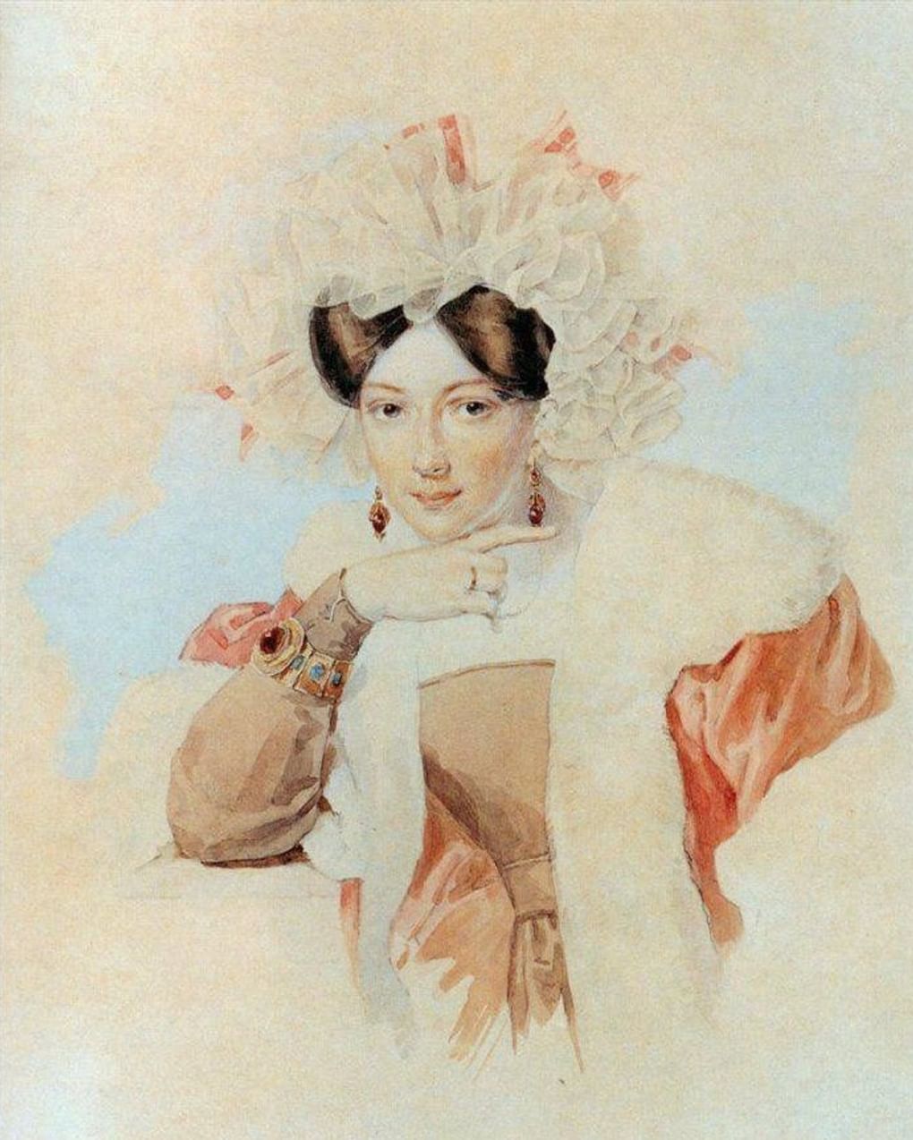 Петр Соколов. Портрет Юлии Соколовой. Около 1827. Государственный музей А.С. Пушкина, Москва