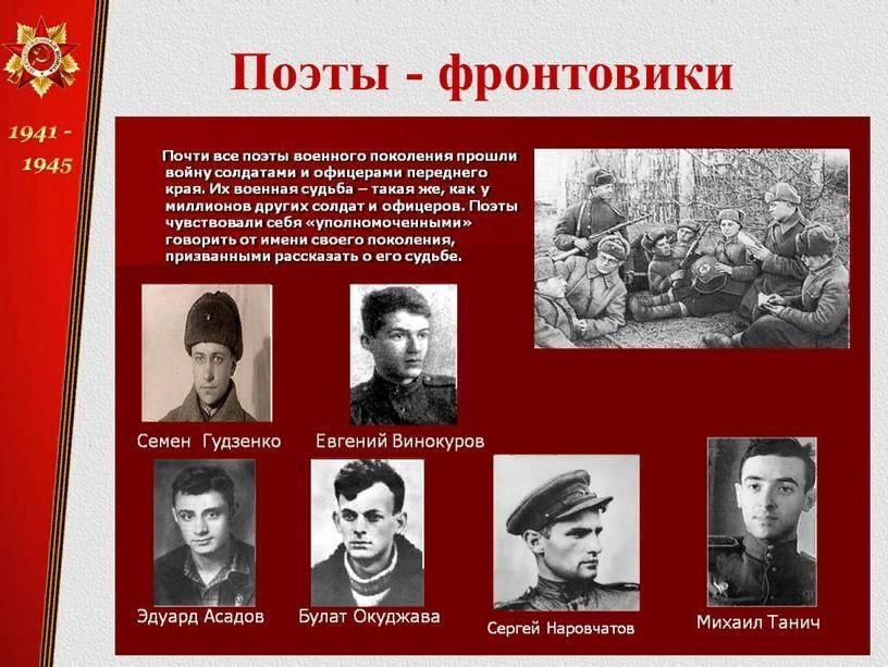 Поэзия фронтовиков презентация
