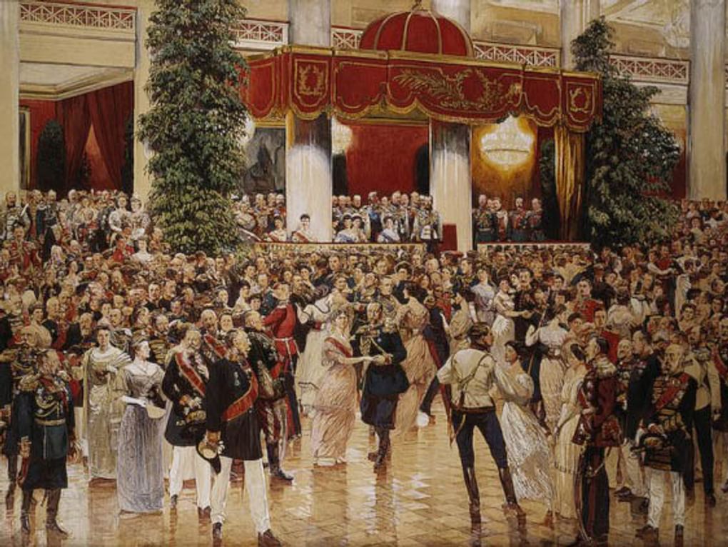 Дмитрий Кардовский. Бал в петербуржском дворянском собрании (фрагмент). 1913. Государственный Эрмитаж, Санкт-Петербург