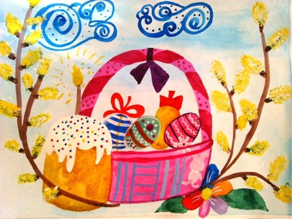 Пасхальная открытка в детский сад. Рисунок на тему Пасха. Рисунок на пасхальную тему. Рисование для детей Пасха. Рисунки на пасхальную тему для детей.
