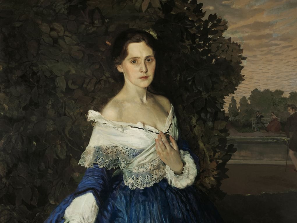 Константин Сомов. Дама в голубом. Портрет Елизаветы Мартыновой (фрагмент). 1890-е. Государственная Третьяковская галерея, Москва