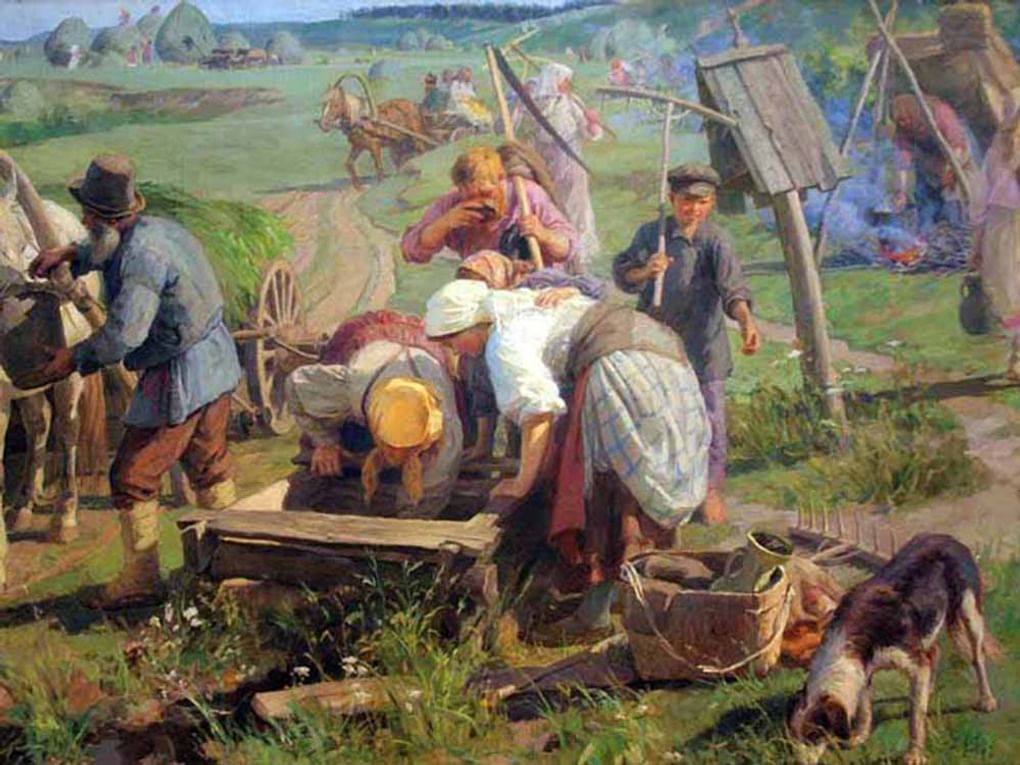 Федот Сычков. Возвращение сенокоса (фрагмент). 1911. Мордовский республиканский музей изобразительных искусств имени С.Д. Эрьзи, Саранск, Республика Мордовия