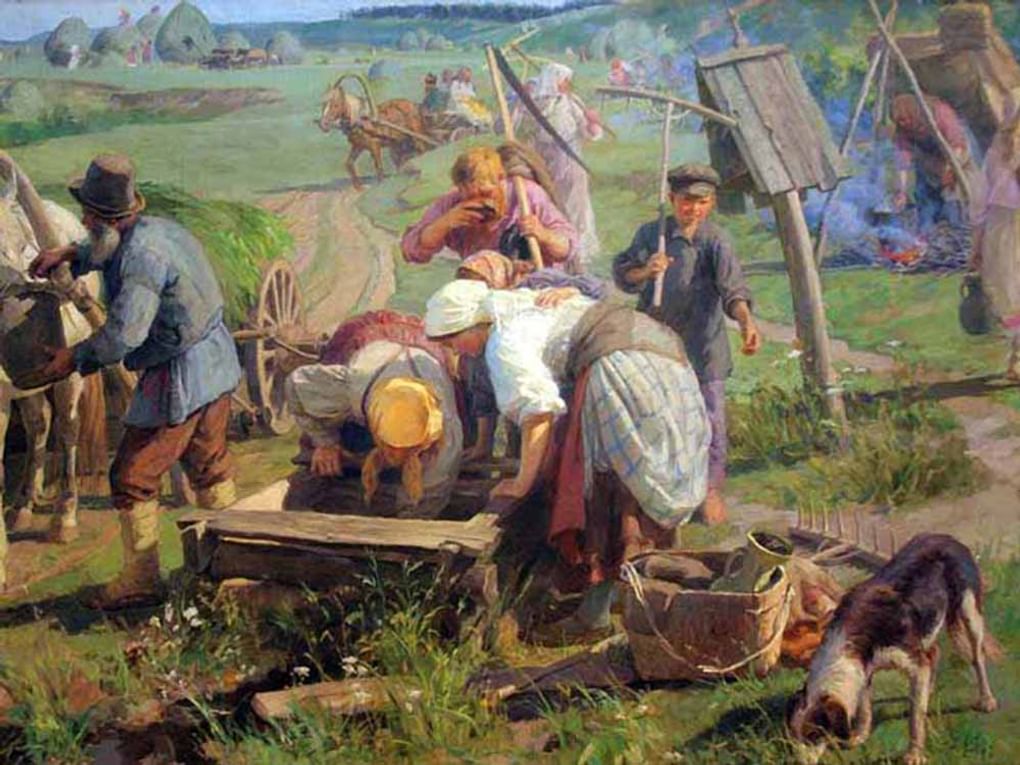 Федот Сычков. Возвращение сенокоса (фрагмент). 1911. Мордовский республиканский музей изобразительных искусств имени С.Д. Эрьзи, Саранск, Республика Мордовия