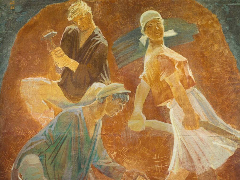 Александр Самохвалов. Щебенщики (фрагмент). 1926. Государственный Русский музей, Санкт-Петербург