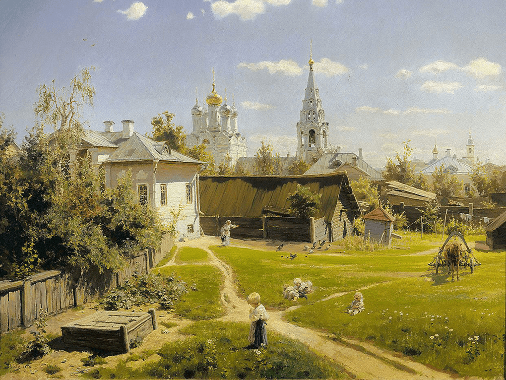 Василий Поленов. Московский дворик (фрагмент). 1878. Государственная Третьяковская галерея, Москва