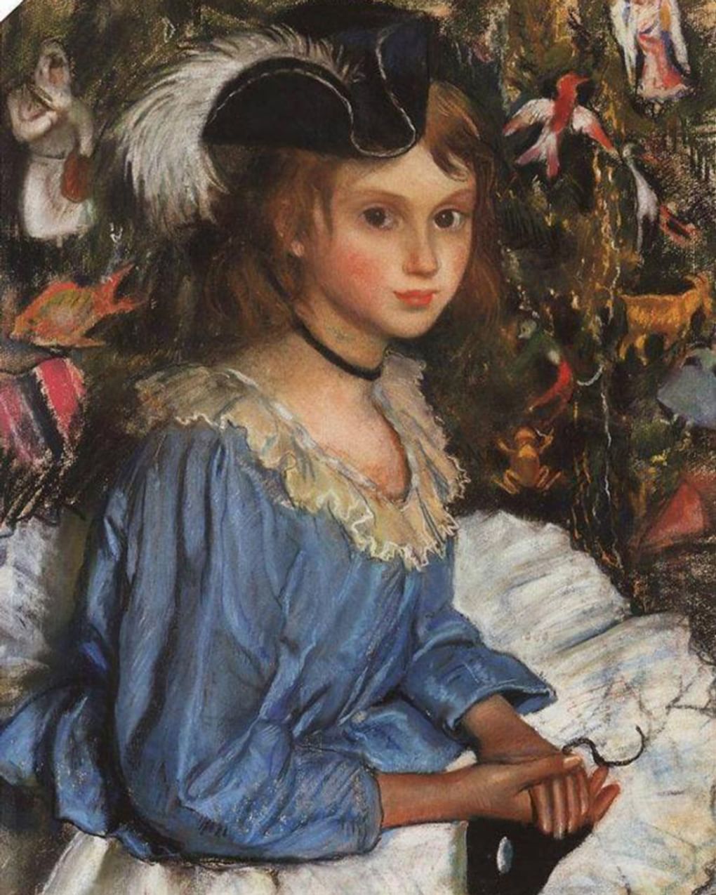 Зинаида Серебрякова. Катя в голубом у елки (фрагмент). 1922. Государственный музей изобразительных искусств имени А. С. Пушкина, Москва