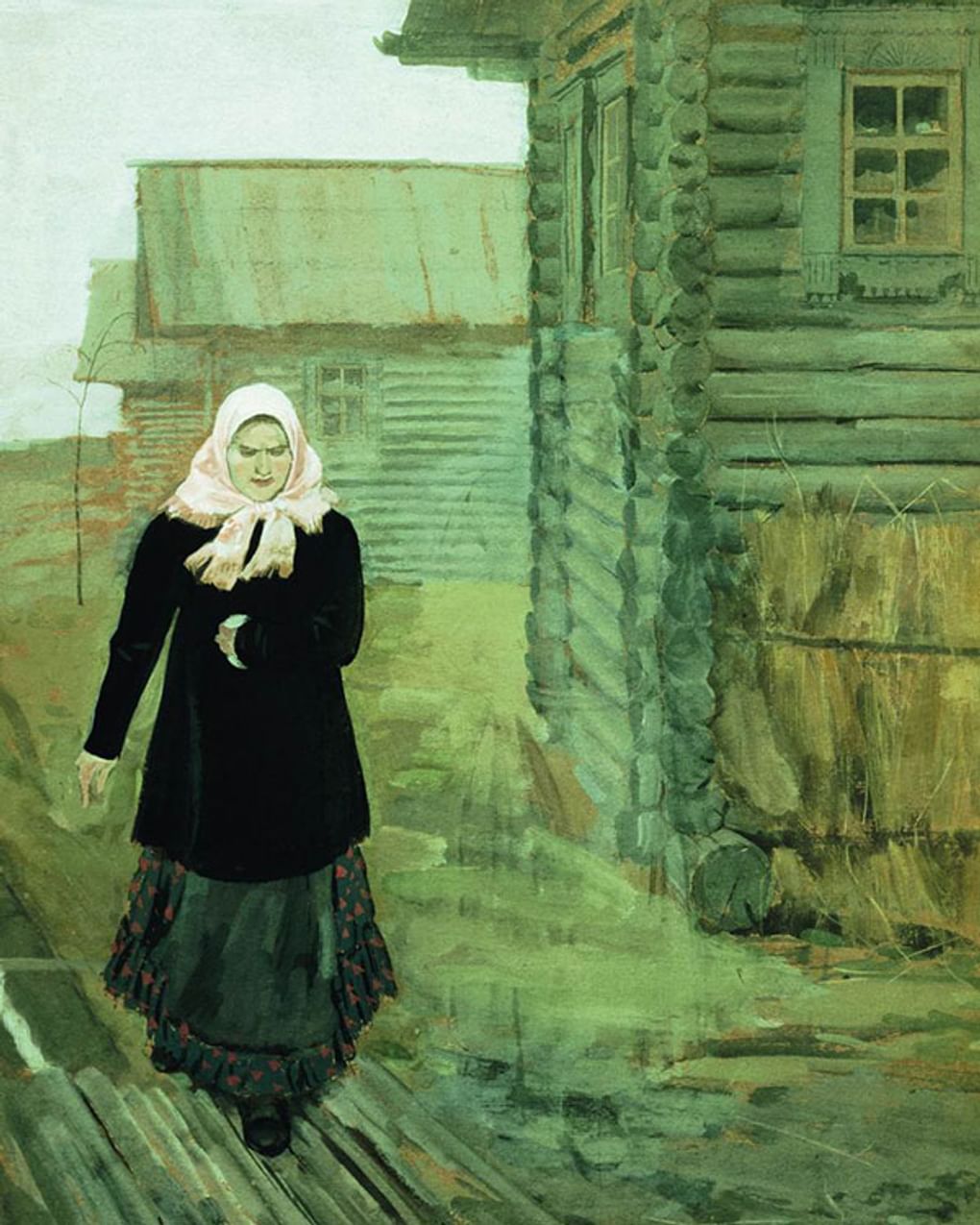 Андрей Рябушкин. В деревне. К обедне (фрагмент). 1903. Государственная Третьяковская галерея, Москва