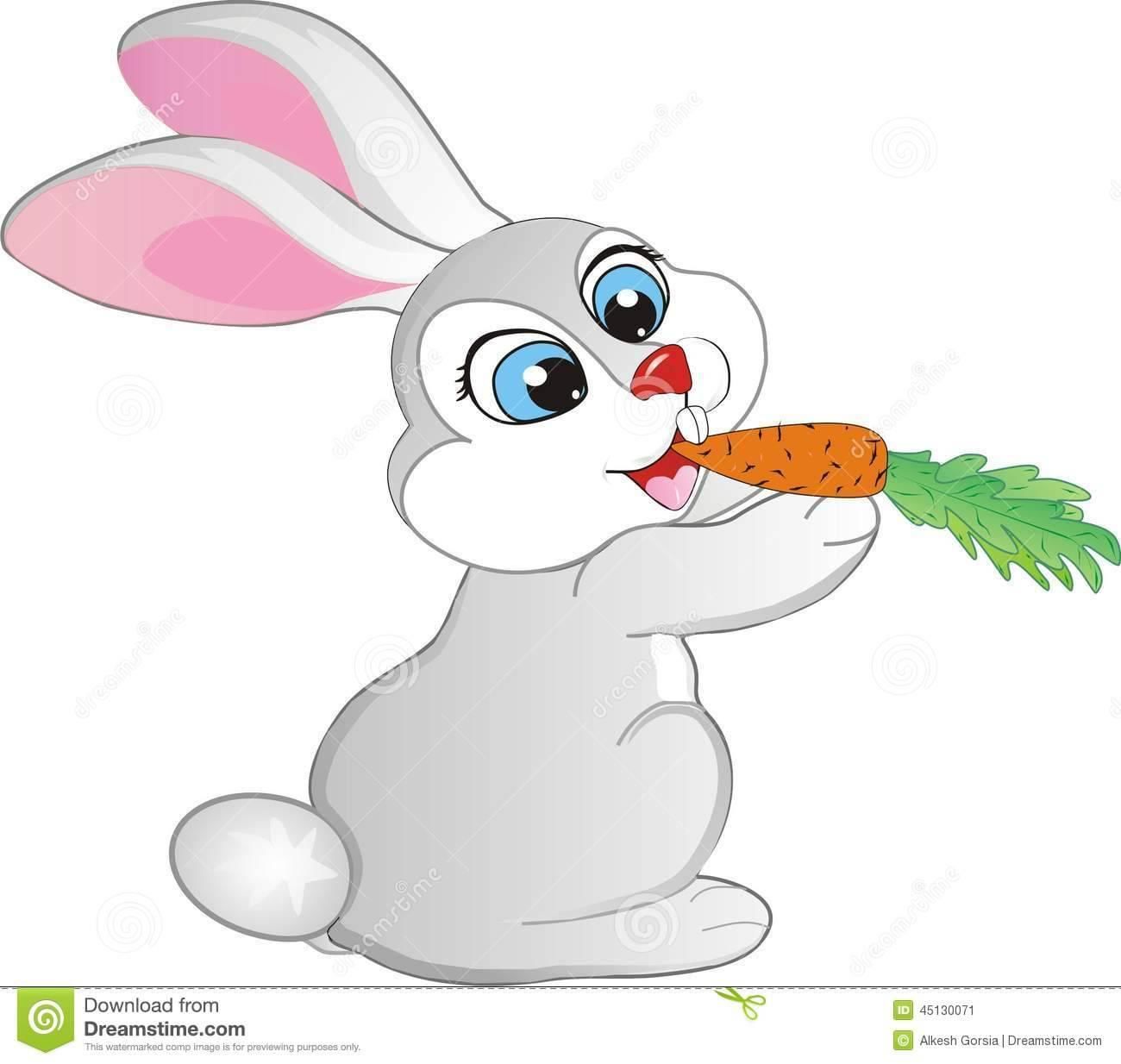 Зайчик ест морковку