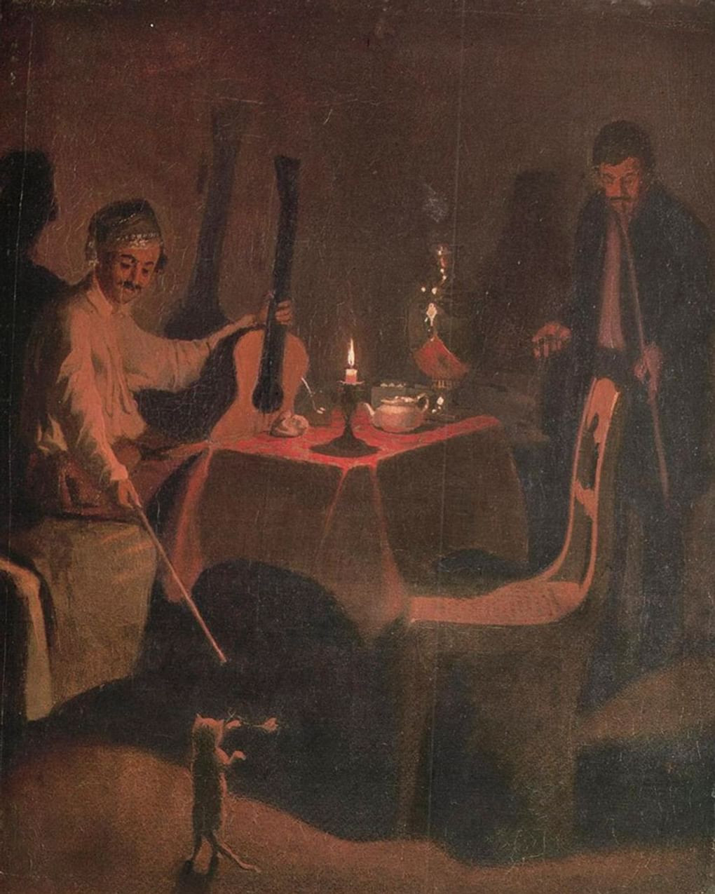 Павел Федотов. Офицер и денщик (фрагмент). 1850. Государственный Русский музей, Санкт-Петербург