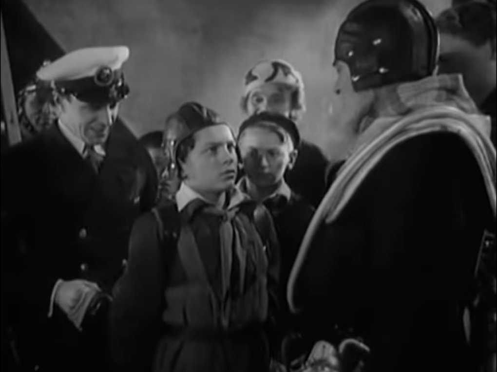 Кадр из художественного фильма Василия Журавлева «Космический рейс» (1935)