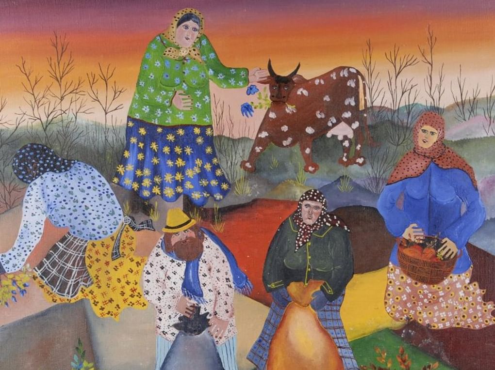 Ирина Тихомирова. Осень в деревне (фрагмент). 1980. Государственный Владимиро-Суздальский историко-архитектурный и художественный музей-заповедник, Владимир