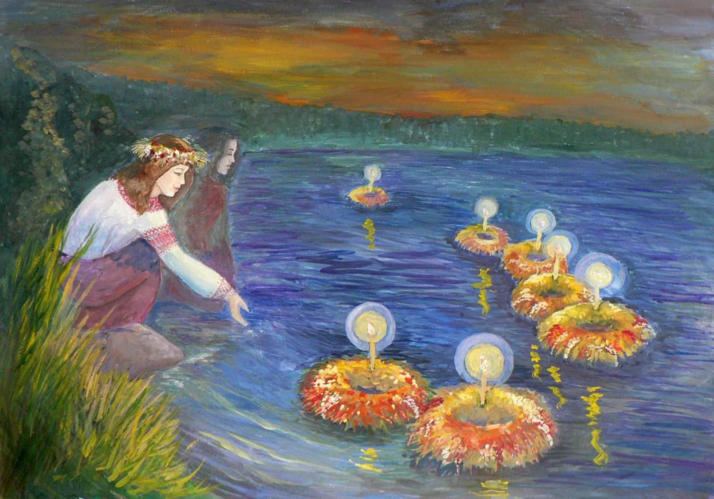 Праздник ивана купала для детей. Купала живопись. Ивана Купала праздник живопись. Праздник Ивана Купала рисунки.
