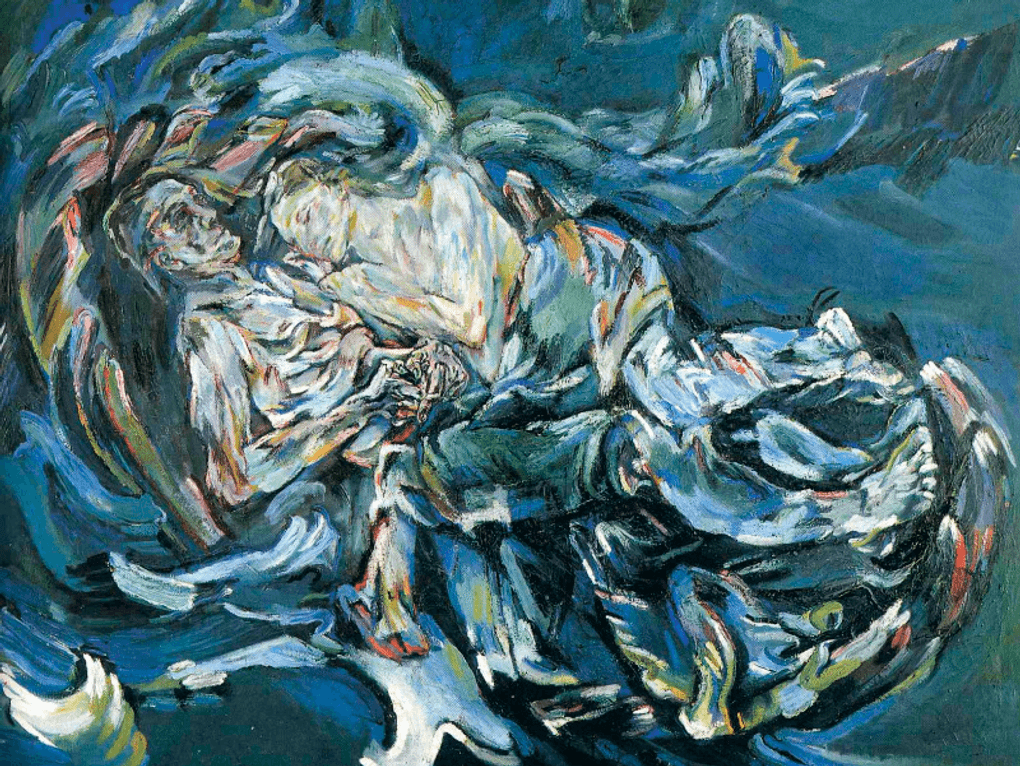 Оскар Кокошка. Невеста ветра (фрагмент). 1914. Базельский художественный музей, Базель, Швейцария