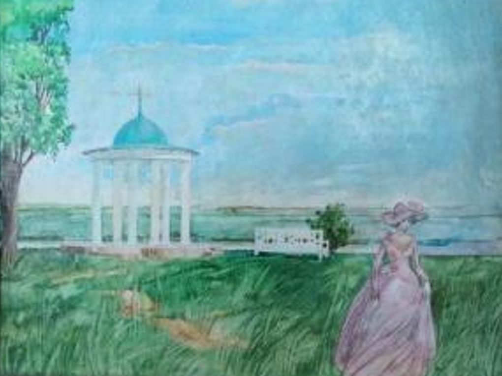 Александр Адабашьян. Склон у беседки. Эскиз декорации к художественному фильму Никиты Михалкова «Несколько дней из жизни Обломова». 1978. Ульяновский областной краеведческий музей имени И.А. Гончарова, Ульяновск