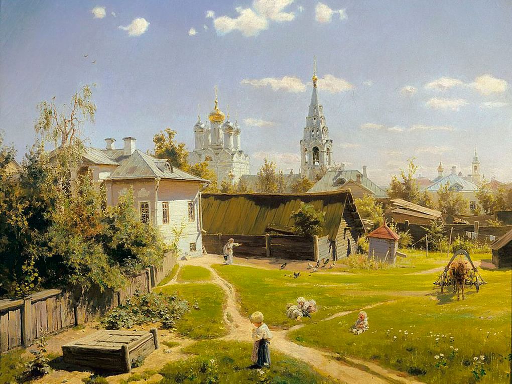 Василий Поленов. Московский дворик (фрагмент). 1878. Государственная Третьяковская галерея, Москва