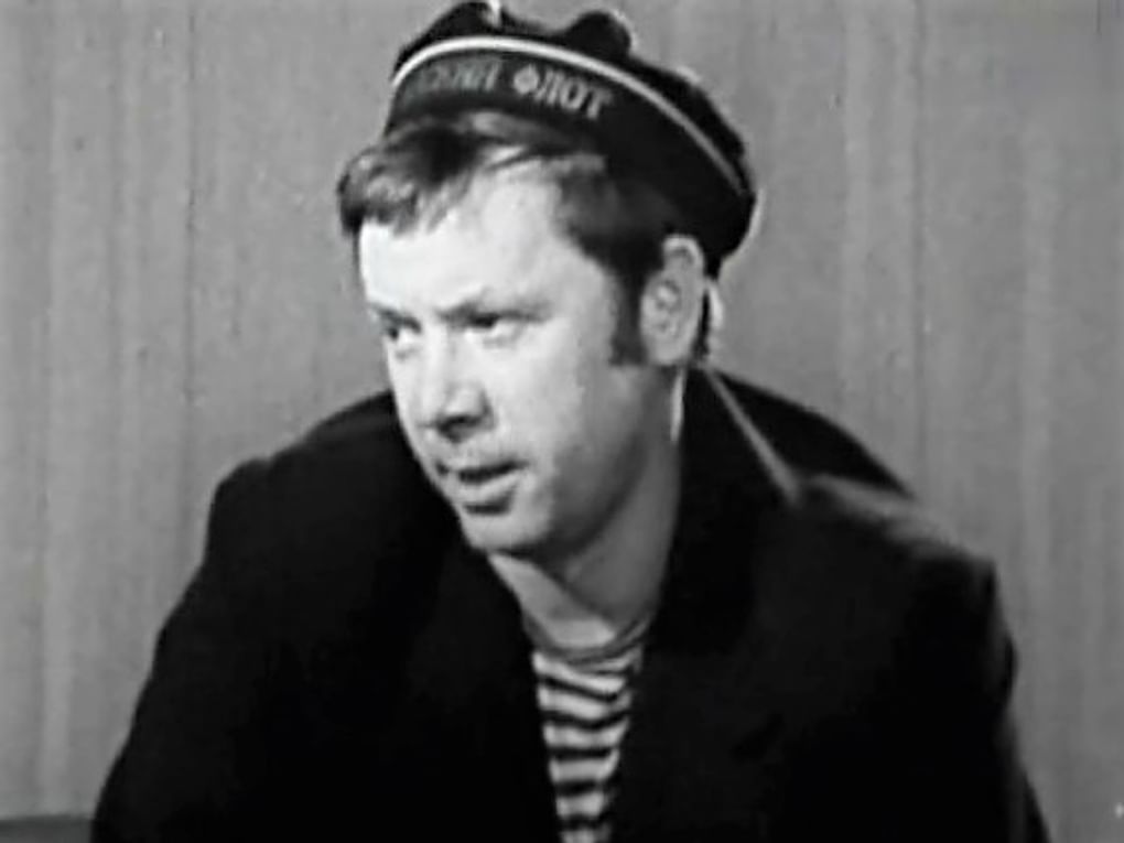 Олег Анофриев в роли Виленчука в телеспектакле Юрия Завадского «Шторм» (1972). Государственный академический театр им. Моссовета, Москва