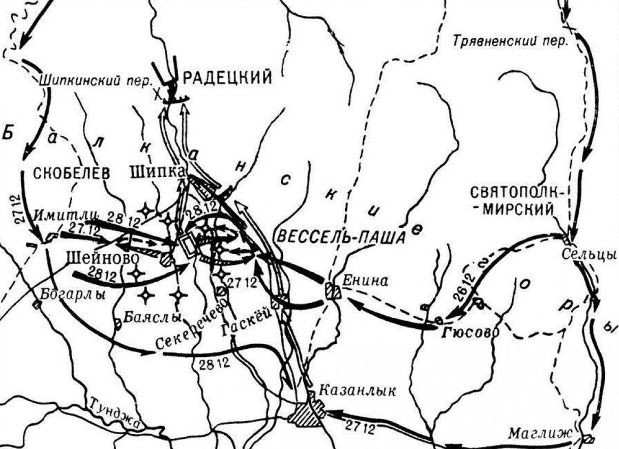 Шипкинский перевал русско турецкая война 1877 1878 карта