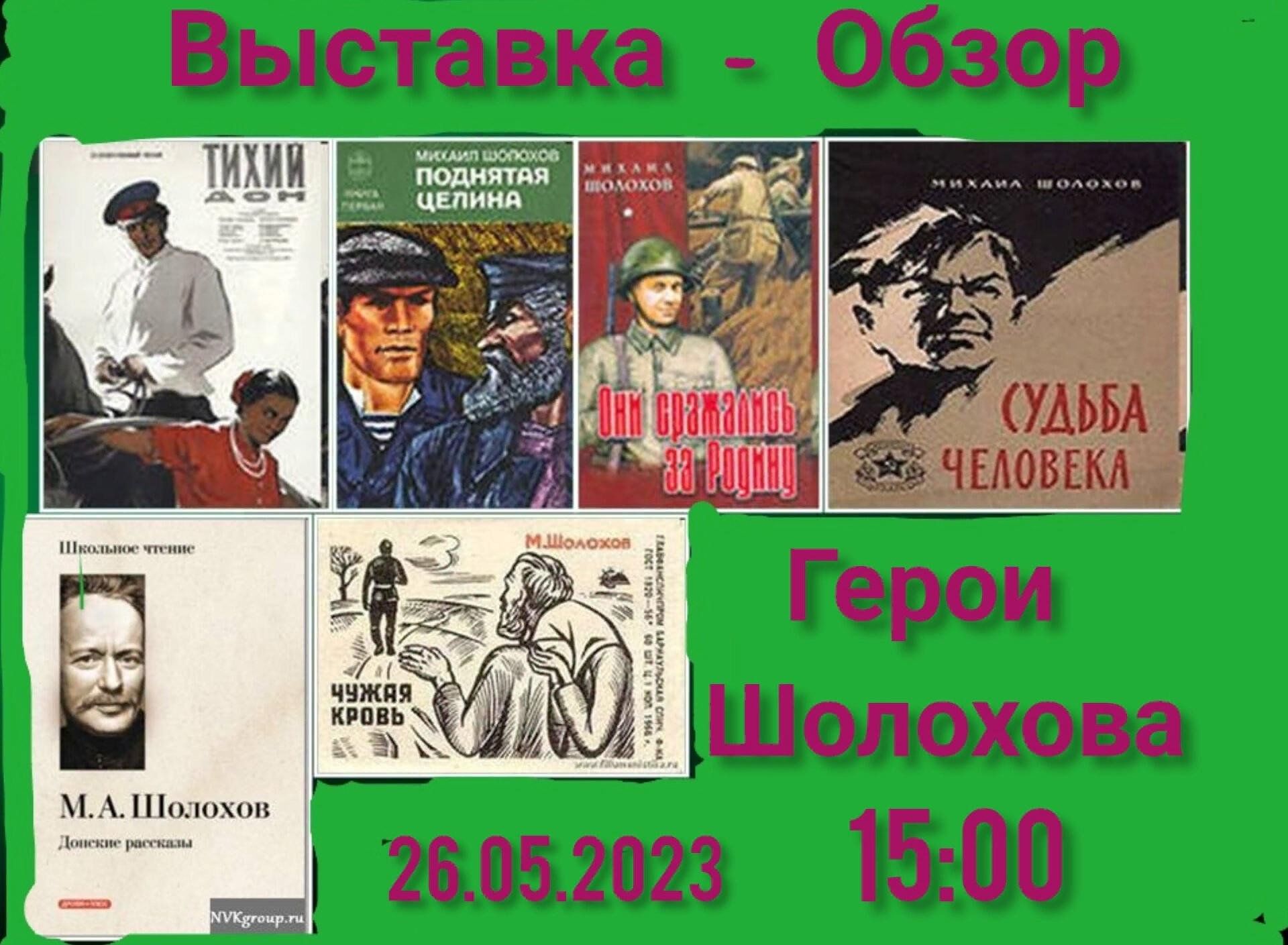 Выставка- Обзор«Герои шолохова» 2023, Азнакаевский район — дата и место  проведения, программа мероприятия.