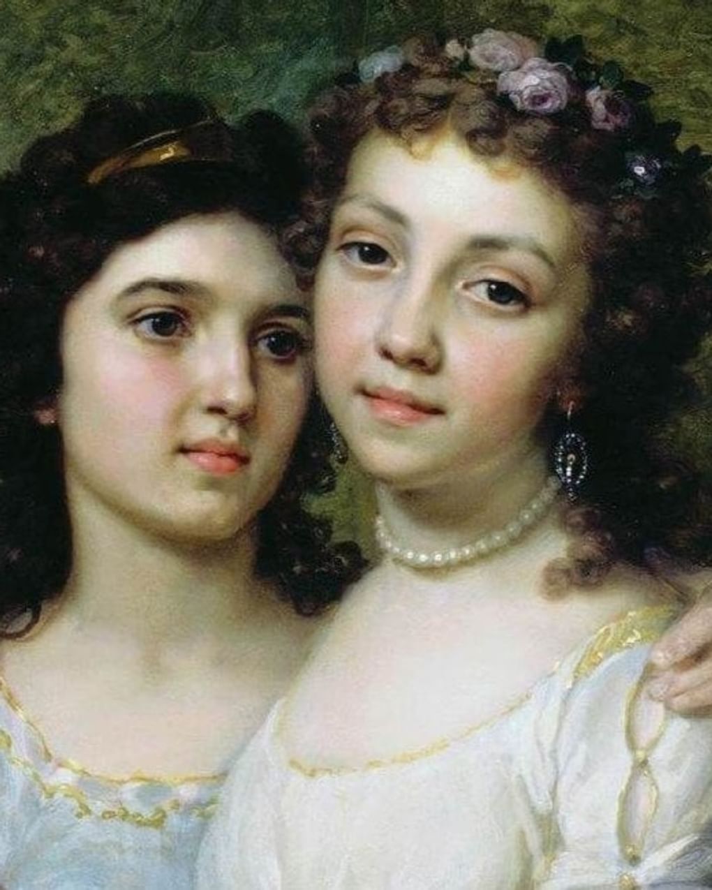 Владимир Боровиковский. Лизынька и Дашинька (фрагмент). 1794. Государственная Третьяковская галерея, Москва