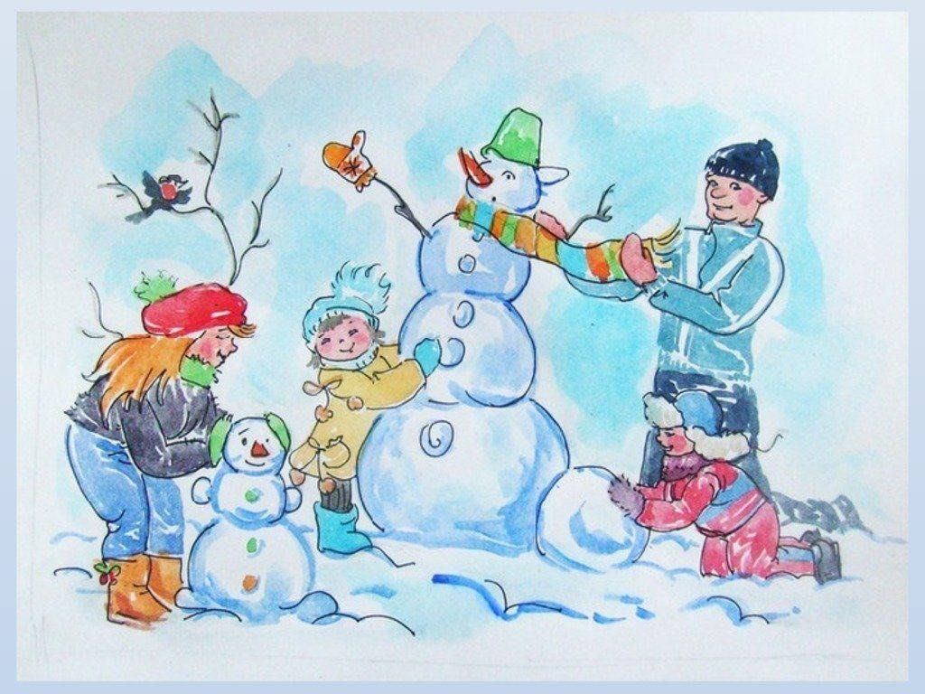 Зима и новый год картинки детские