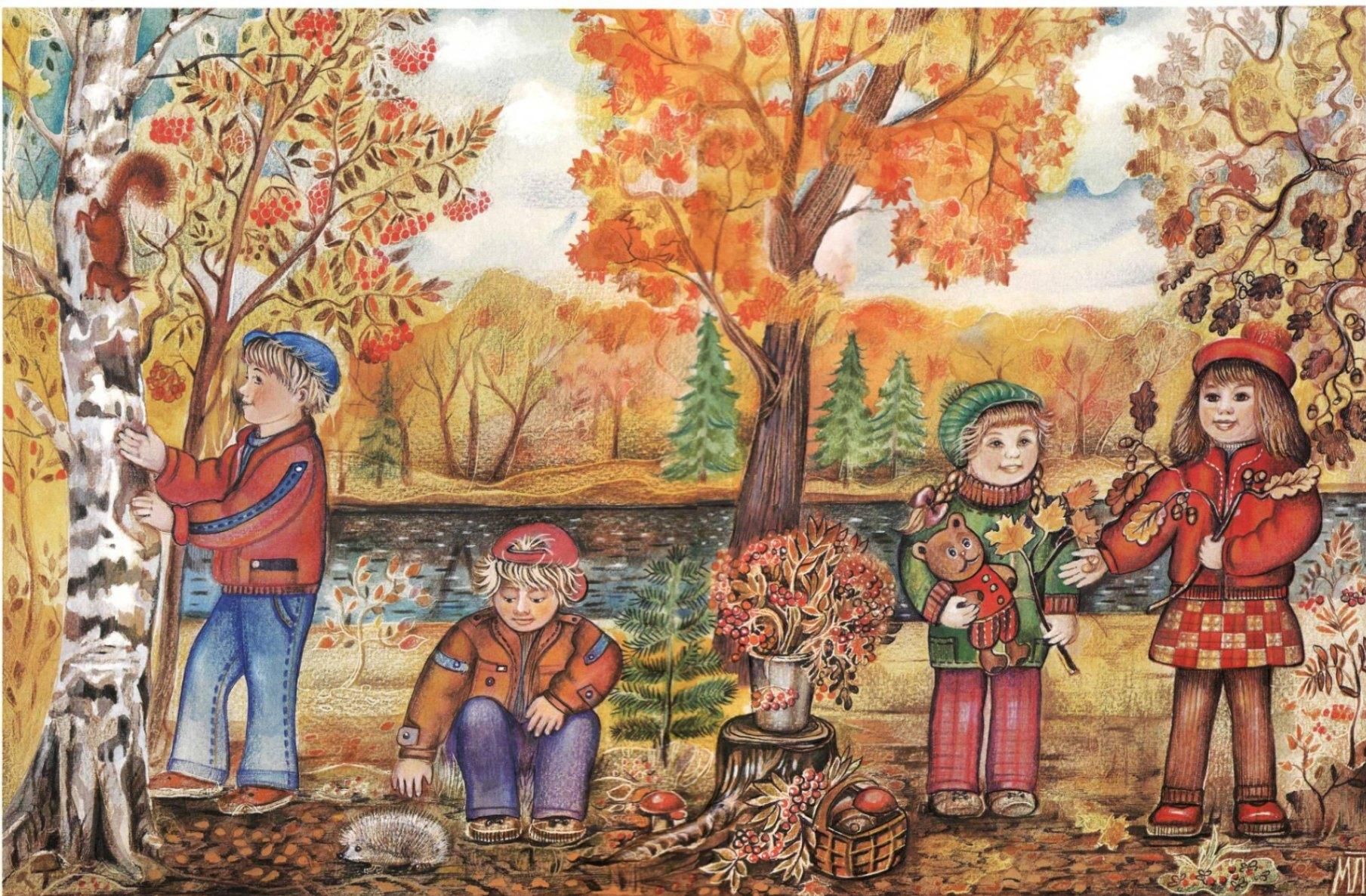 Поздняя осень рисунки детей в детском саду