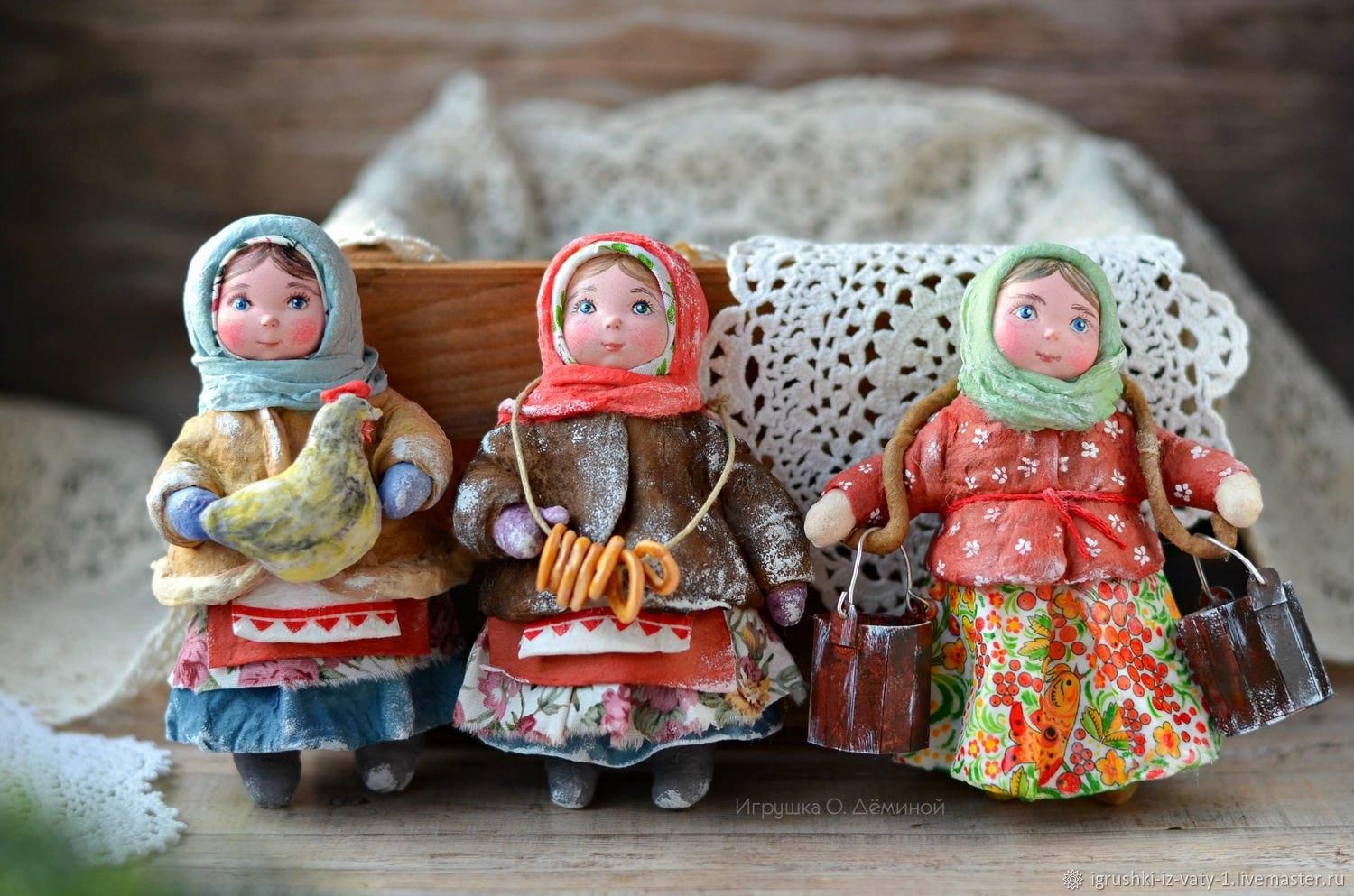 Игрушки из ваты купить. Куклы из ваты Ольги Головчанской. Матрешка 65 ватные игрушки. Миниатюры для ватных игрушек.