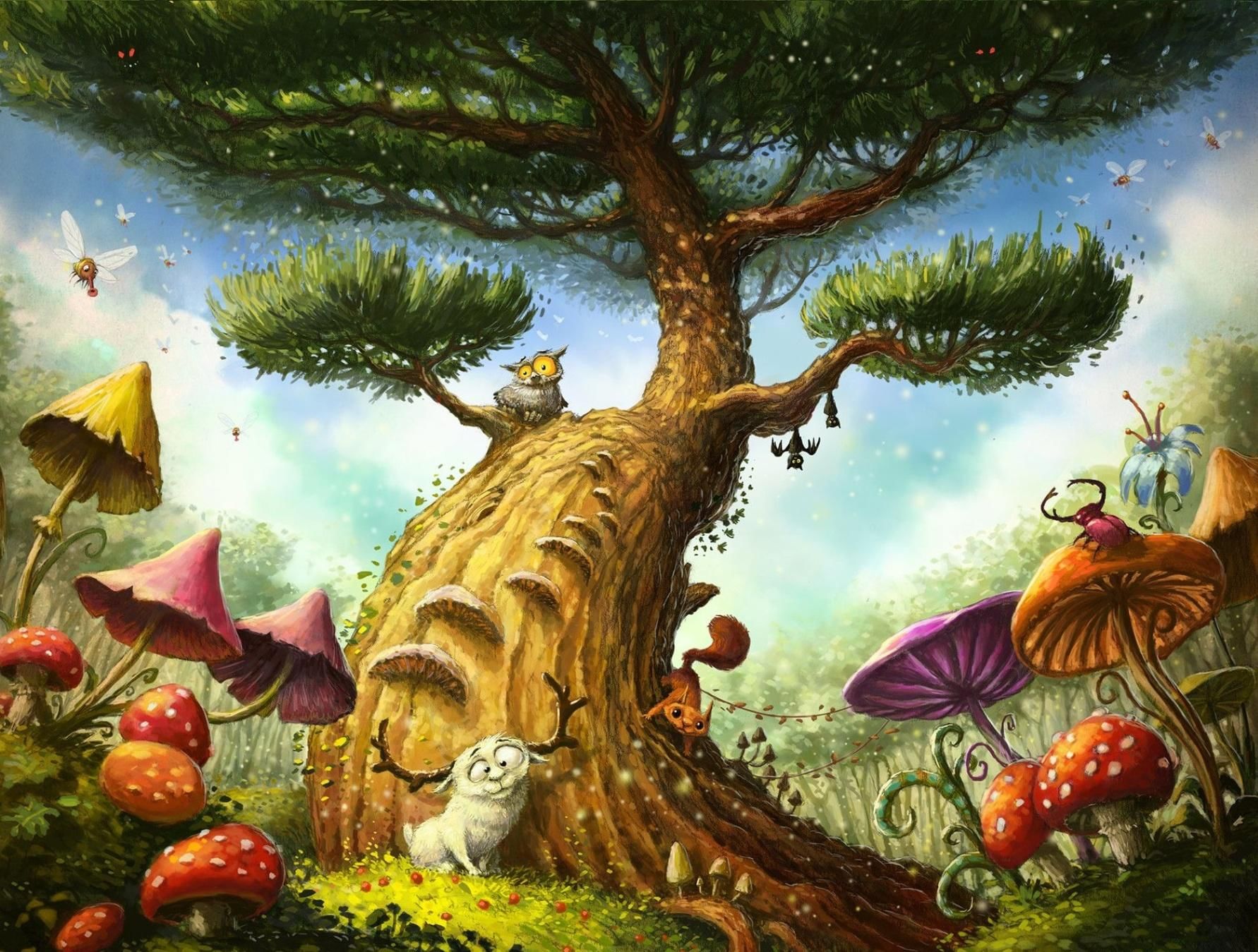 Красивая сказка для детей. Сказочное дерево. Сказочный лес. Фантазийные деревья. Сказочная природа.