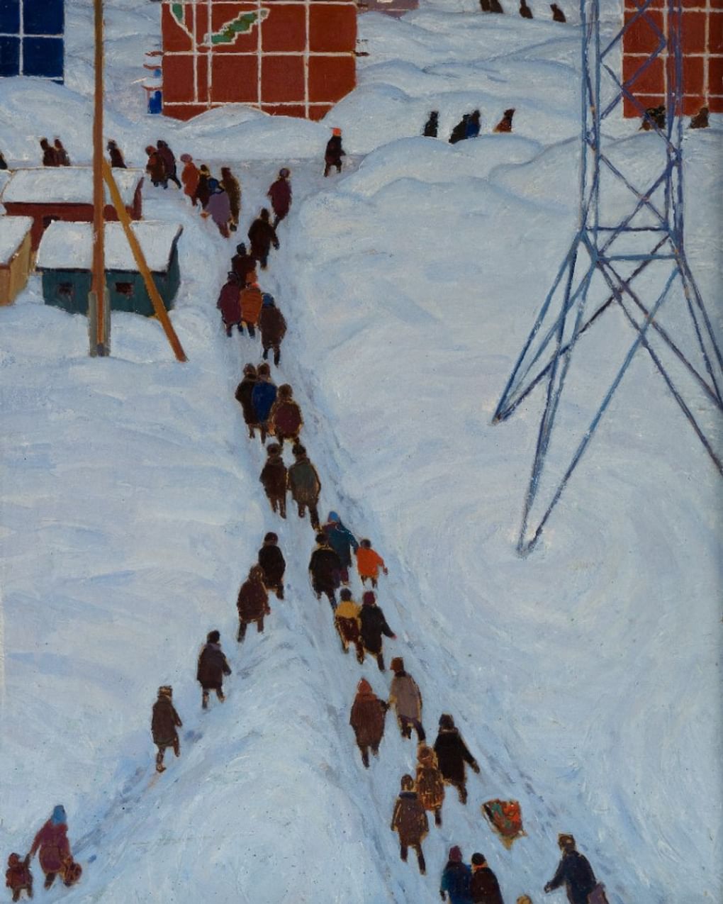 Валентин Белоусов. Первая зима (фрагмент). 1968. Самарский областной художественный музей, Самара