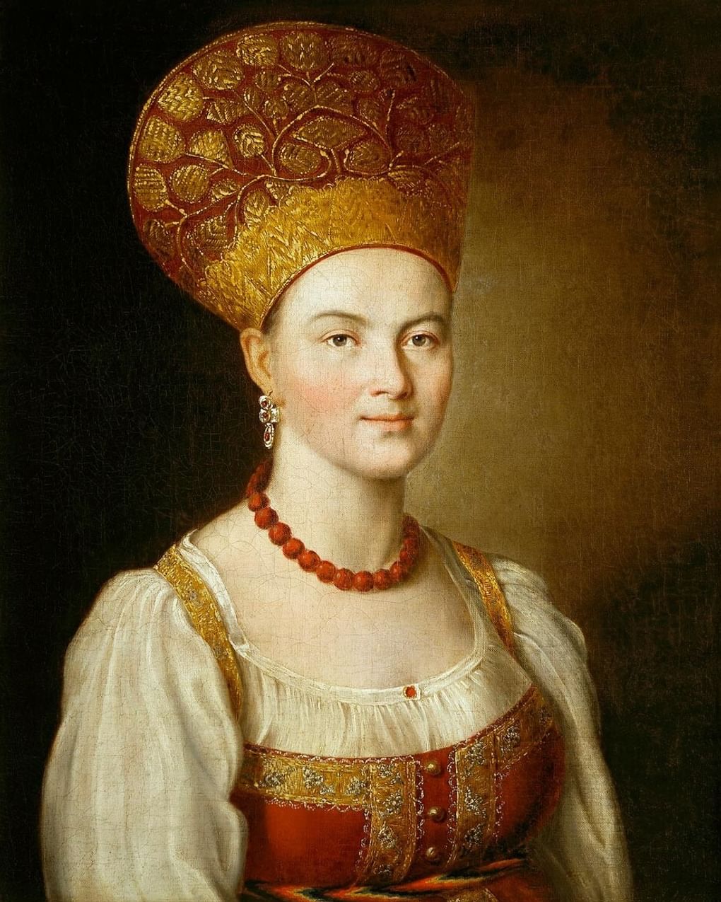 Иван Аргунов. Портрет неизвестной в русском костюме. 1784. Государственная Третьяковская галерея, Москва