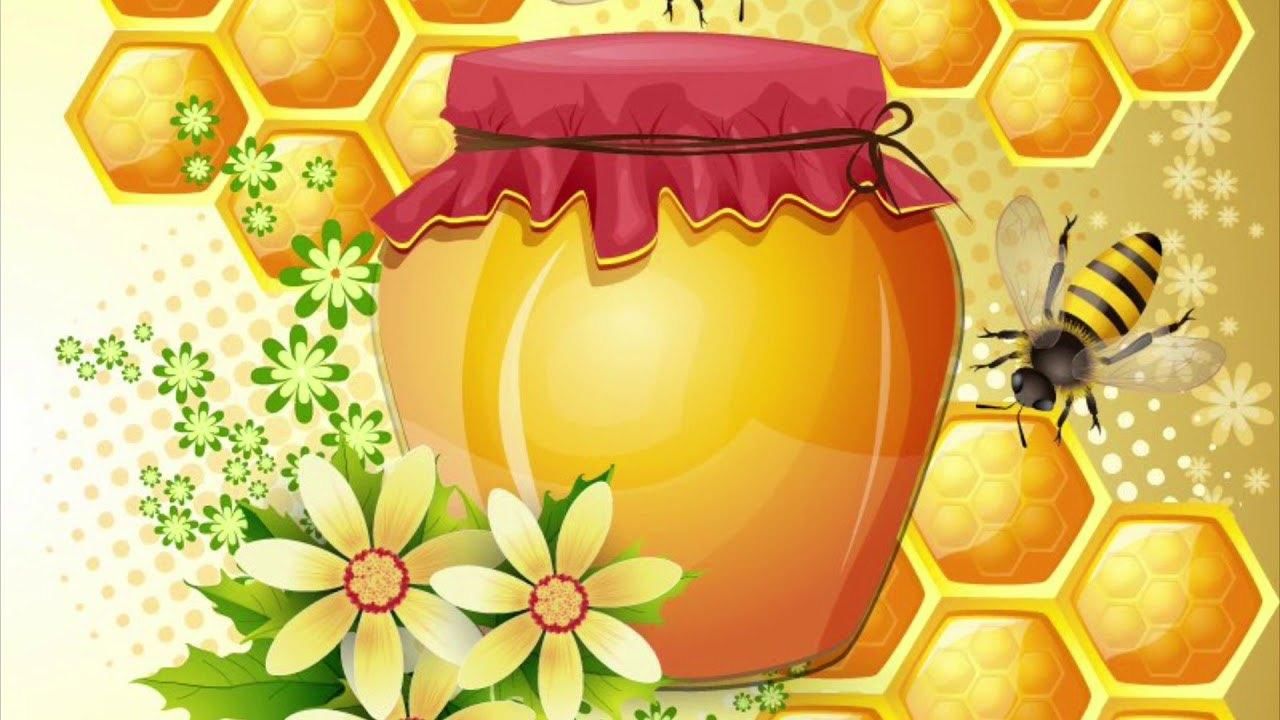 Медовые соты с пчелкой