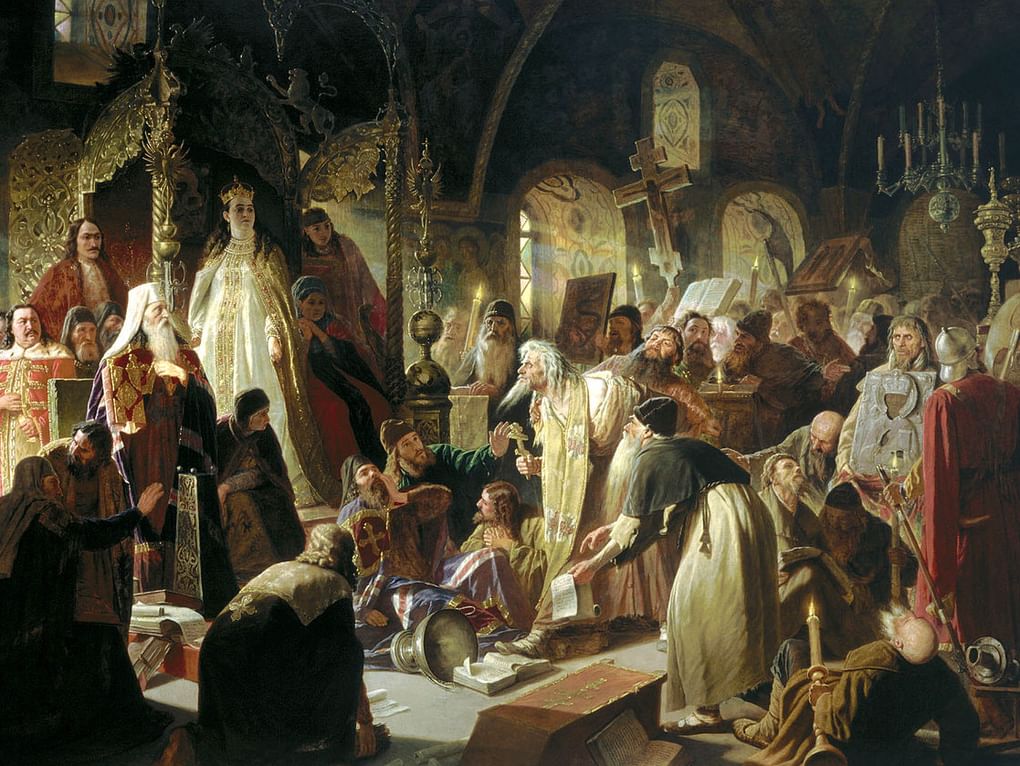 Василий Перов. Никита Пустосвят. Спор о вере (фрагмент). 1881. Государственная Третьяковская галерея, Москва