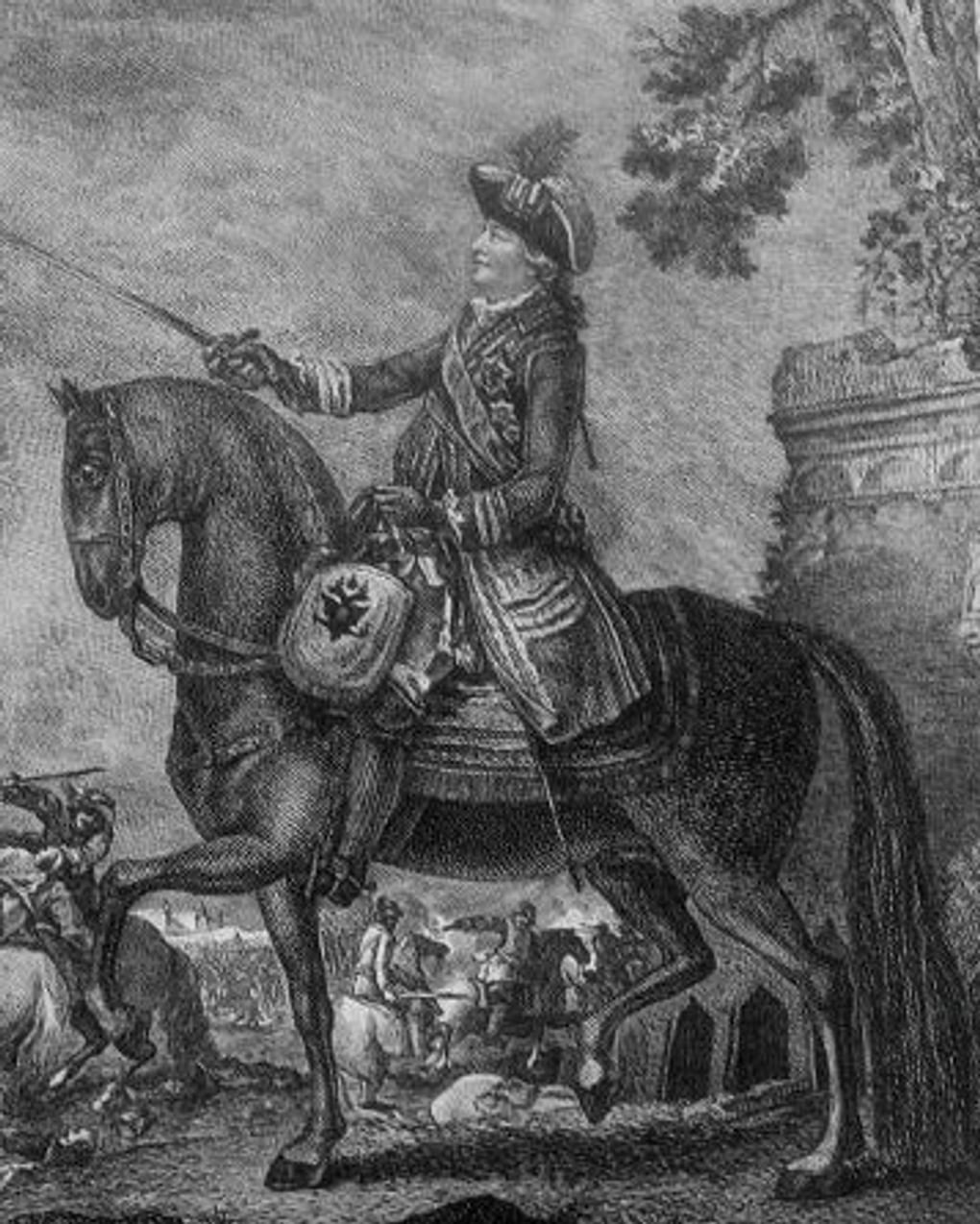 V. Brichet Hoffert. Конный портрет князя Григория Потемкина (фрагмент). 1789. Государственный музей А.С. Пушкина, Москва
