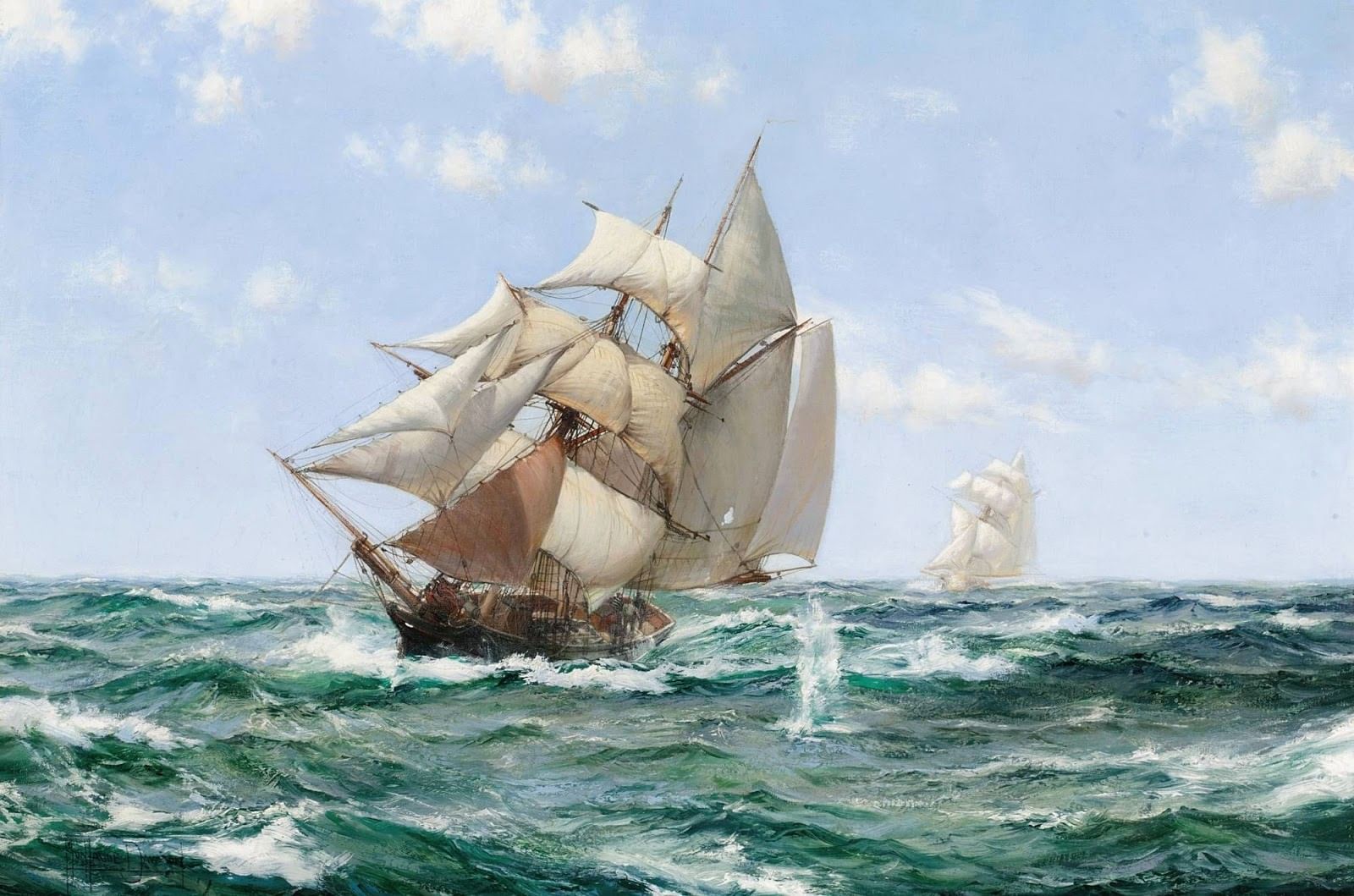 Картины с кораблями и морем
