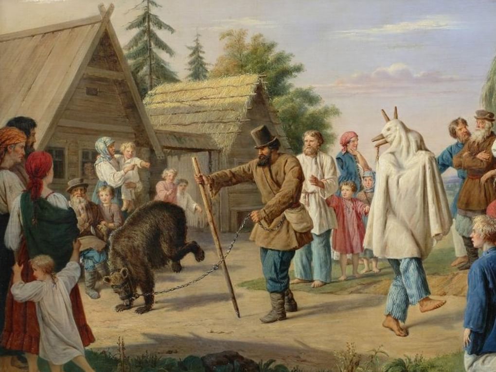 Франц Рисс. Скоморохи (фрагмент). 1857. Музей В.А. Тропинина и московских художников его времени, Москва