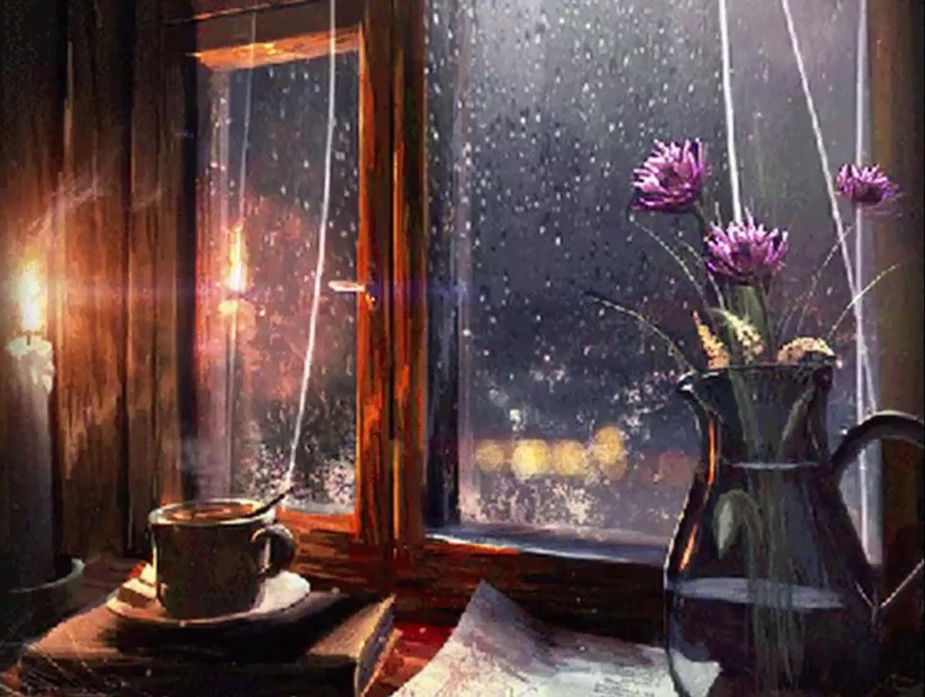 Холодный вечер душу. Уютного вечера. Окно вечер. Цветы на ночном окне. Окно осень.