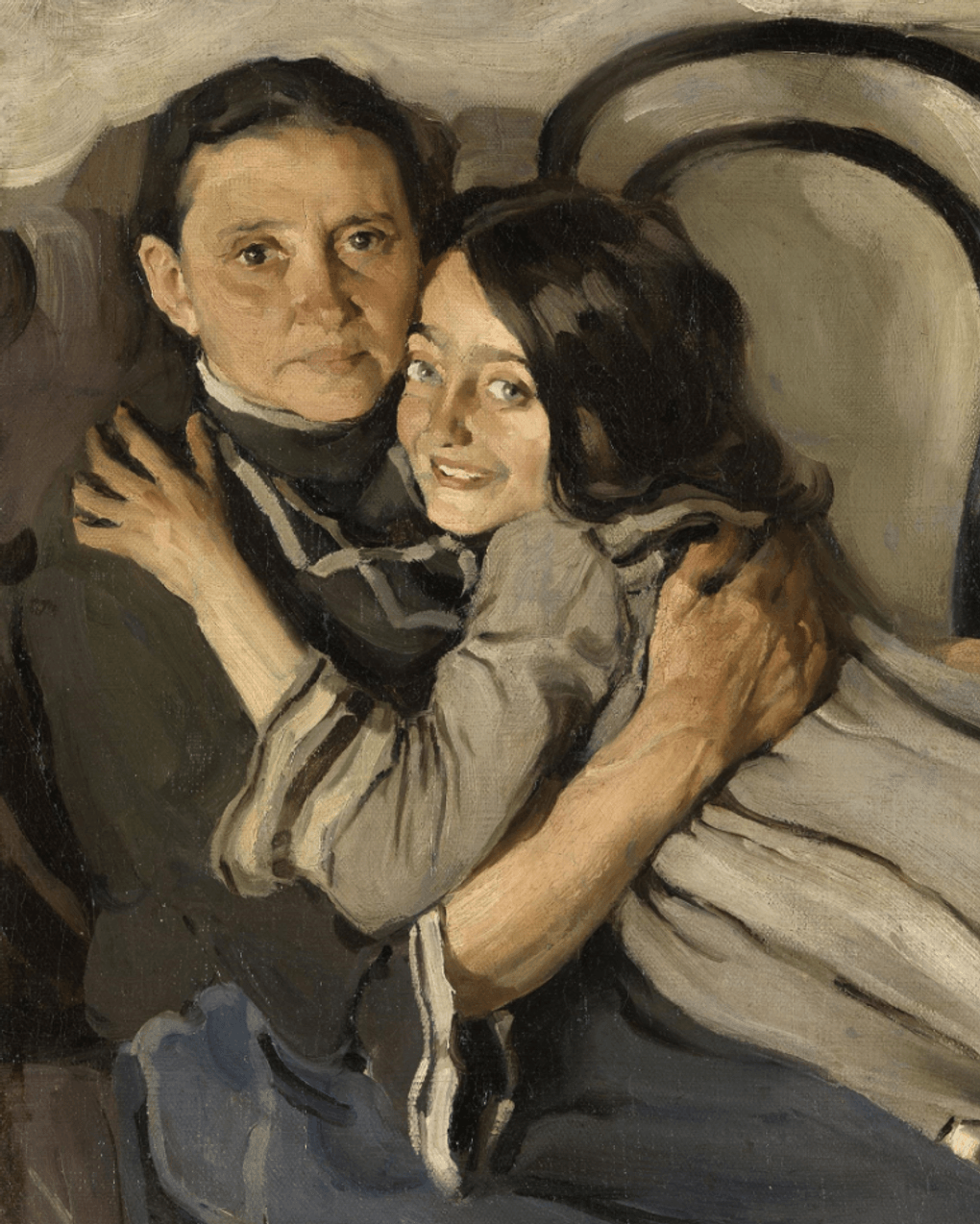 Исаак Бродский. Портрет матери и сестры художника (фрагмент). 1905. Частное собрание