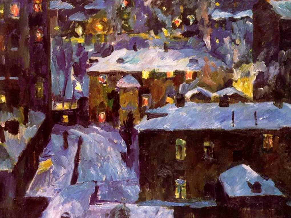 Аристарх Лентулов. Ночь на Патриарших прудах (фрагмент). 1928. Государственная Третьяковская галерея, Москва
