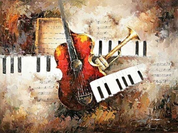 Painted music. Картины с музыкальной тематикой. Постеры на музыкальную тему. Коллаж на музыкальную тему. Музыкальные инструменты коллаж.