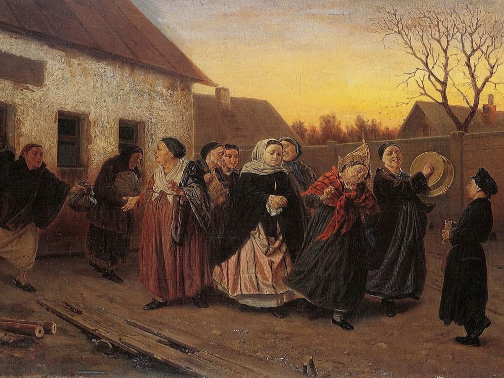 Василий Перов. Накануне девичника. Проводы невесты из бани (фрагмент). 1870. Национальный музей «Киевская картинная галерея», Киев, Украина
