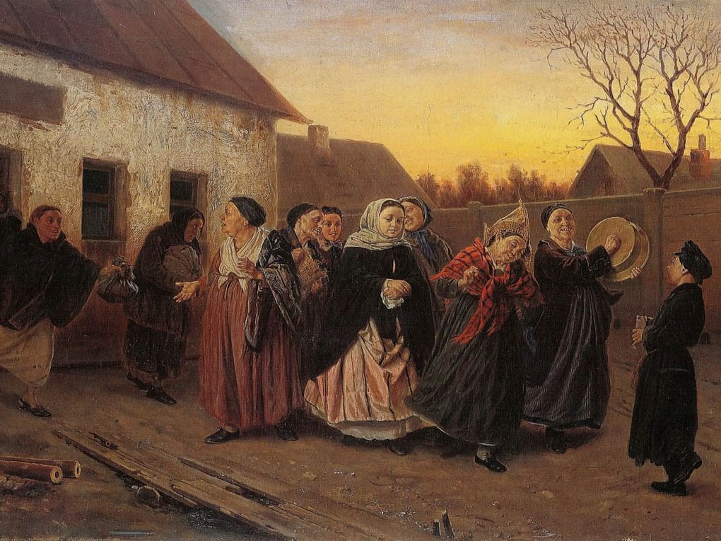 Василий Перов. Накануне девичника. Проводы невесты из бани (фрагмент). 1870. Национальный музей «Киевская картинная галерея», Киев, Украина