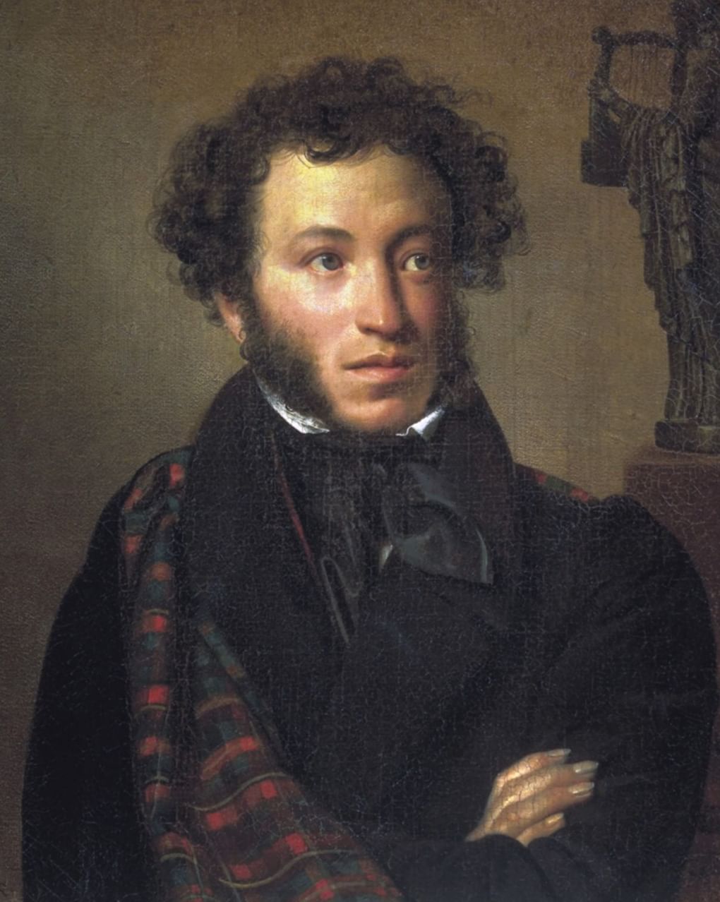 Орест Кипренский. Портрет Александра Пушкина (фрагмент). 1827. Государственная Третьяковская галерея, Москва