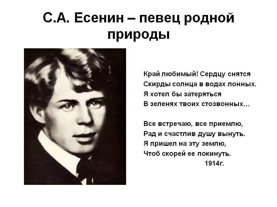 Сергей Александрович Есенин стихи короткие