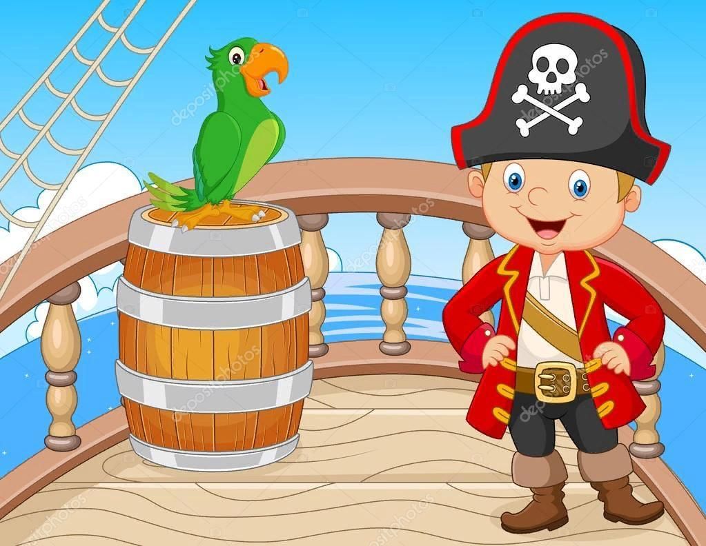 Пираты на корабле мультяшные