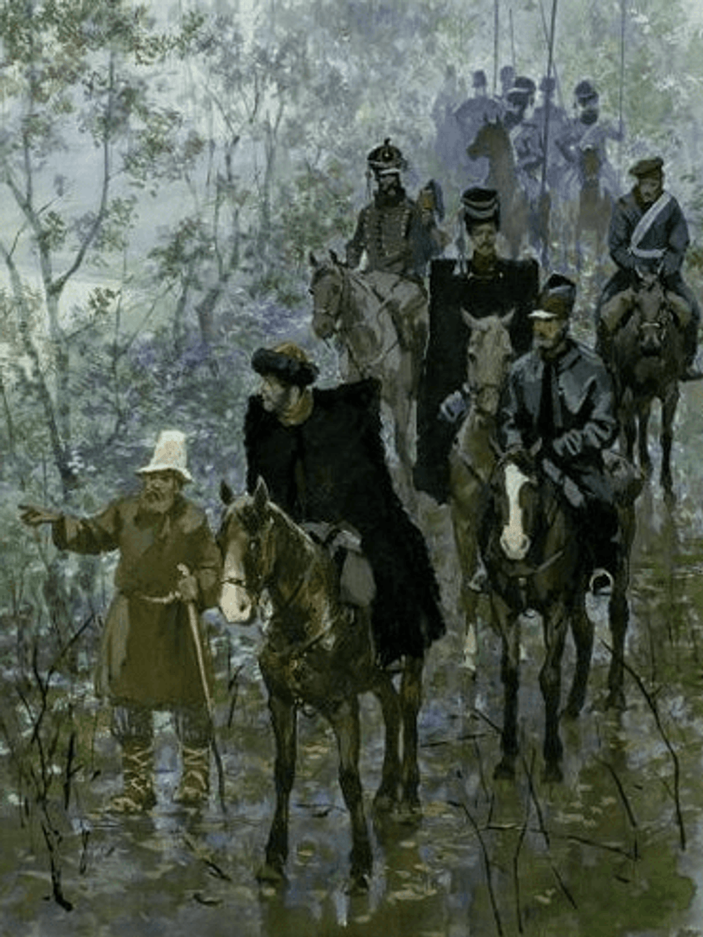 Андрей Николаев. Партизаны отряда Денисова (фрагмент). Иллюстрация к роману Льва Толстого «Война и мир». 1971–1975. Музей-панорама «Бородинская битва», Москва