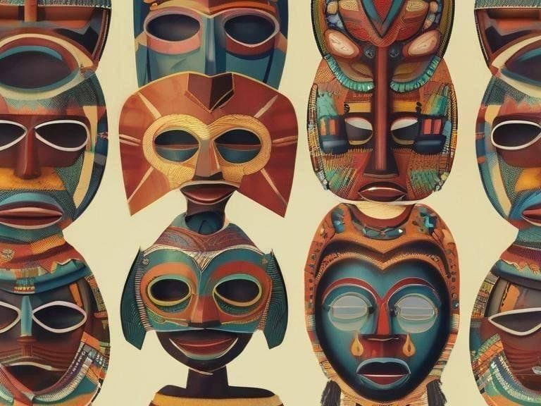 Кулон и серьги «Африканские маски»