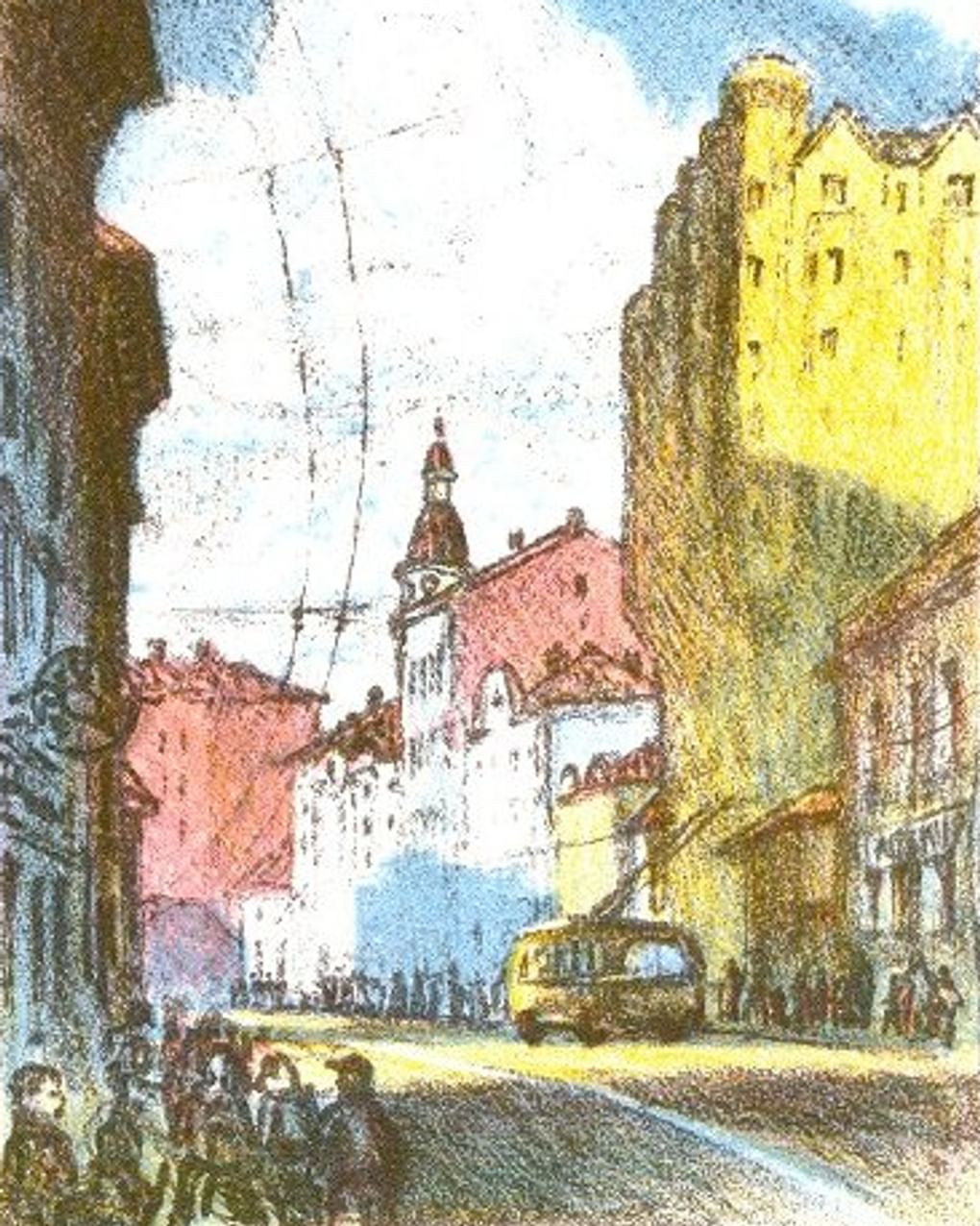 Игорь Прилуцкий. Старый Арбат. Дом с рыцарями. 1993. Кирилло-Белозерский историко-архитектурный и художественный музей-заповедник, Вологодская область