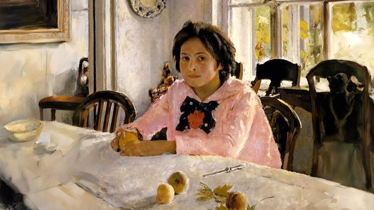 Девочка с персиками картина галерея. Девочка с персиками (портрет в. с. Мамонтовой). 1887.